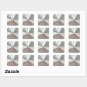 Artistisch zilveren metaal vierkante sticker (Vel)