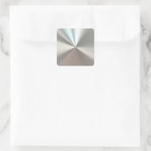 Artistisch zilveren metaal vierkante sticker (Tas)