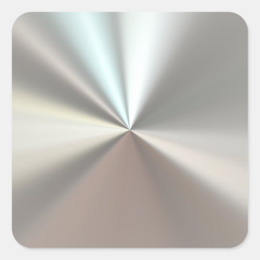 Artistisch zilveren metaal vierkante sticker (Voorkant)