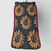 Artistisch zonnebloempatroon golfheadcover (Draai 90)