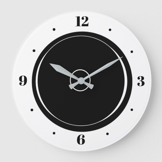 Artistisch zwart en wit simultaan grote klok (Voorkant)