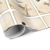 Artistisch zwart Pet Chickadee Wrapping Paper Cadeaupapier (Rol Hoek)