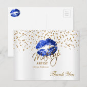 Artistische blauwe tinten op wit briefkaart (Voorkant / Achterkant)