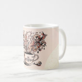 Artistische Boho Botanische Koffiekop Tweekleurige Koffiemok (Voorkant rechts)