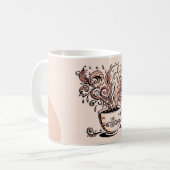 Artistische Boho Botanische Koffiekop Tweekleurige Koffiemok (Voorkant links)
