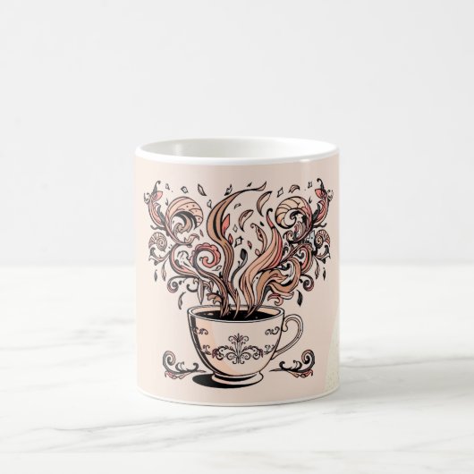 Artistische Boho Botanische Koffiekop Tweekleurige Koffiemok (Center)