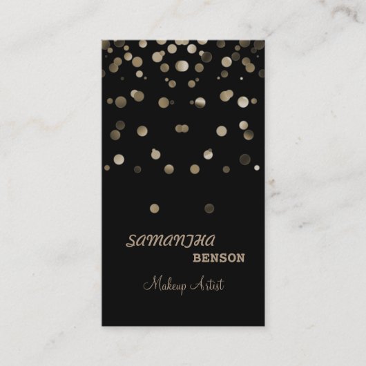 Artistische Mode Gloed Glitter Sparkle Gold Visitekaartje (Voorkant)