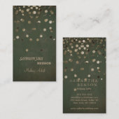 Artistische Mode Gloed Glitter Sparkle Gold Visitekaartje (Voorkant / Achterkant)