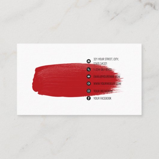 Artistische moderne, minimalistische sociale media visitekaartje (Achterkant)