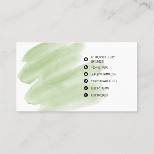 Artistische moderne, minimalistische sociale media visitekaartje (Achterkant)