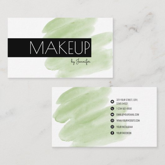 Artistische moderne, minimalistische sociale media visitekaartje (Voorkant / Achterkant)