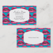 Artistische Pop Kunstroze lips Visitekaartje (Voorkant / Achterkant)