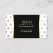 Artistische rode lips Moderne ZilverStippen Visitekaartje (Achterkant)