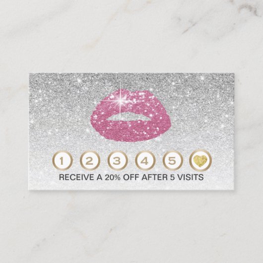 Artistische roze Lips Silver Glitter Loyalty (Voorkant)