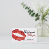 Artistische Visitekaartjes met rode en zwarte makr (Staand voorkant)