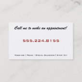 Artistische Visitekaartjes met rode en zwarte makr (Achterkant)