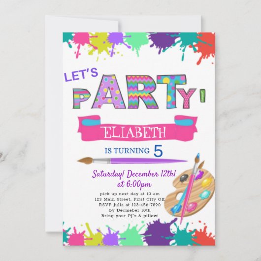 Artistist Different Style Birthday Invitation Kaar (Voorkant)
