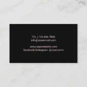 Artistist met moderne zwart-wit en Roos Gold Salon Visitekaartje (Achterkant)