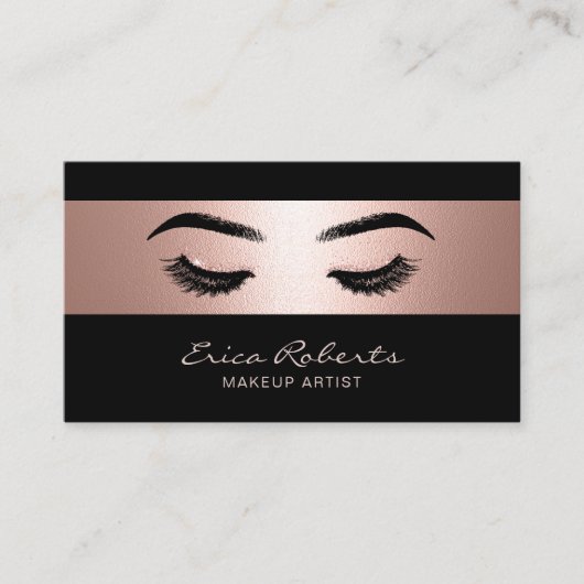 Artistist met moderne zwart-wit en Roos Gold Salon Visitekaartje (Voorkant)