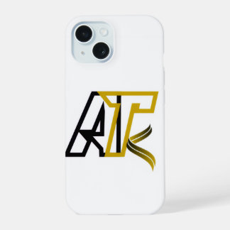 Artisto Logo Hoesje – Strak Zwart & Goud Design iPhone 15 Case