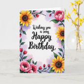 Artistry Bloom Verjaardagskaart Kaart (Gele Bloem)