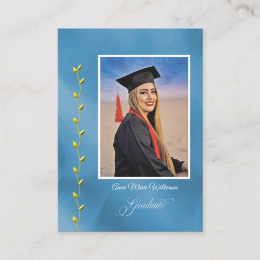 Artistry Blue Graduation Party Invitation Informatiekaartje (Voorkant)