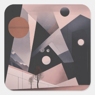 "Artistry in Comfort: Custom Design Kussens Vierkante Sticker