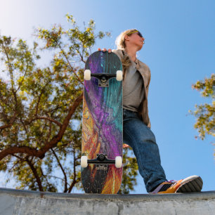 Artistry on Wheels - Levendig Abstract Mozaïek Persoonlijk Skateboard