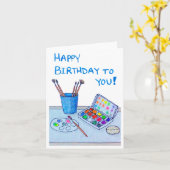 Artist's Birthday Kaart (Gele Bloem)