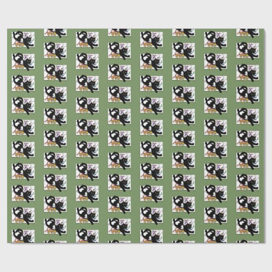 Artist's Black Cat Cadeaupapier (Vlak)