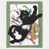 Artist's Black Cat Fleece Deken (Voorkant)