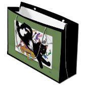 Artist's Black Cat Groot Cadeauzakje (Voorkant Gekanteld)