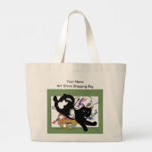 Artist's Black Cat Grote Tote Bag (Achterkant)