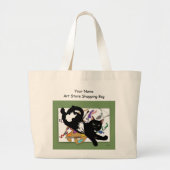 Artist's Black Cat Grote Tote Bag (Voorkant)