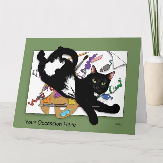 Artist's Black Cat Kaart (Voorkant)
