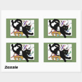 Artist's Black Cat Rechthoekige Sticker (Vel)