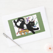 Artist's Black Cat Rechthoekige Sticker (Envelop)