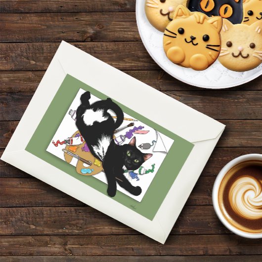 Artist's Black Cat Rechthoekige Sticker