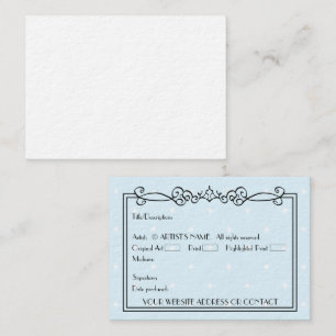Artist's Blank ACEO Miniature Art Kaarten w COA Visitekaartje