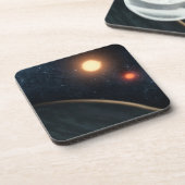 Artist's Concept Illustrating Kepler-16b. Bier Onderzetter (Linkerzijde)