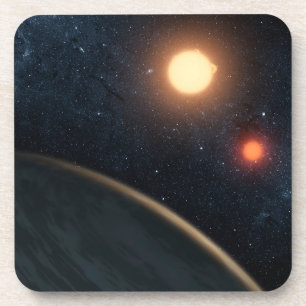 Artist's Concept Illustrating Kepler-16b. Bier Onderzetter