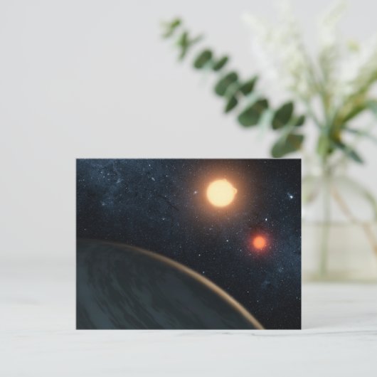 Artist's Concept Illustrating Kepler-16b. Briefkaart (Staand voorkant)