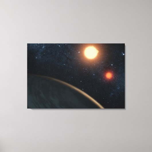 Artist's Concept Illustrating Kepler-16b. Canvas Afdruk (Voorkant)
