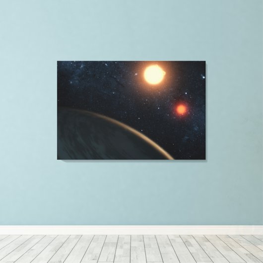 Artist's Concept Illustrating Kepler-16b. Canvas Afdruk (Insitu (Houten vloer))