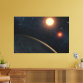 Artist's Concept Illustrating Kepler-16b. Canvas Afdruk (Insitu (Woonkamer))