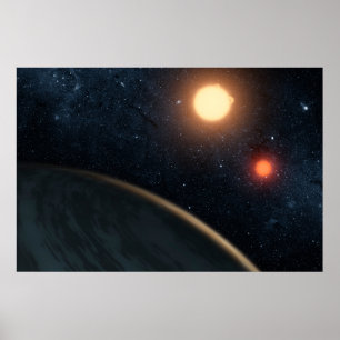 Artist's Concept Illustrating Kepler-16b. Poster