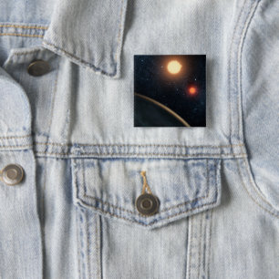 Artist's Concept Illustrating Kepler-16b. Vierkante Button 5,1 Cm