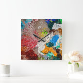 Artist's Palette wall clock Vierkante Klok (Huis)