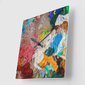 Artist's Palette wall clock Vierkante Klok (Hoek)