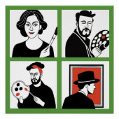 Artists Quartet Glossy Poster (Voorkant)